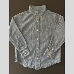 ~ Janie and Jack 6 Kids Cotton Chambray Shirt Long Sleeve Blue Button Up Boys ~